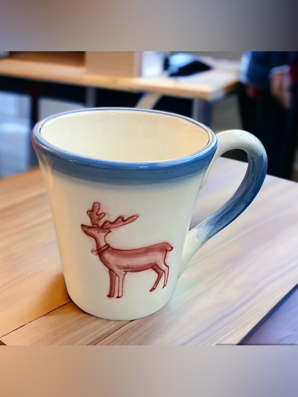2/$18 Reindeer Porcelain Mug Christmas